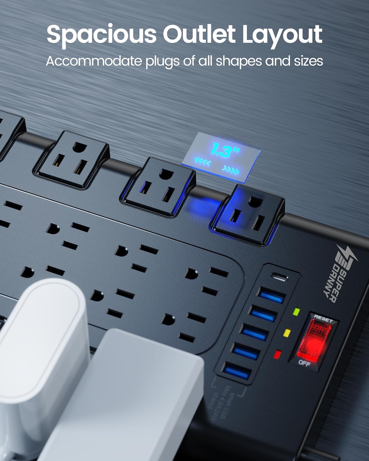 22 - Outlet Mining Power Hub – 2100J Surge Protector w/ 6 USB (Setup Ready) - Maplehash Canada