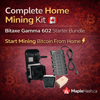 Bitaxe Gamma 602 Home Bitcoin Mining Starter Bundle 🇨🇦 | Complete Setup Kit (Low Power + Monitoring) - Maplehash Canada