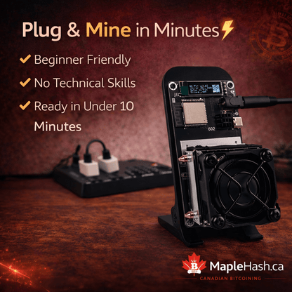Bitaxe Gamma 602 Home Bitcoin Mining Starter Bundle 🇨🇦 | Complete Setup Kit (Low Power + Monitoring) - Maplehash Canada