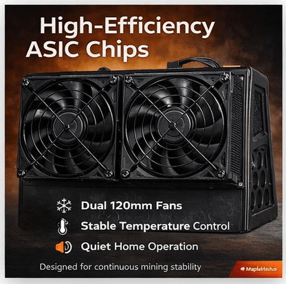NerdOctaxe Rev 3.1 12 TH/s home Bitcoin miner with dual 120mm cooling fans – open source solo mining hardware from MapleHash