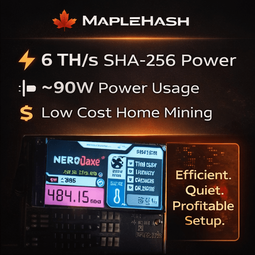 NerdQaxe++ Rev 6.1 – 6 TH/s Solo Bitcoin Miner - Maplehash Canada
