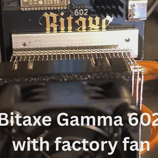 Before and after sound comparison of Bitaxe Gamma 601 fan upgrade demonstrating reduced noise and quieter home bitcoin mining setup in Canada