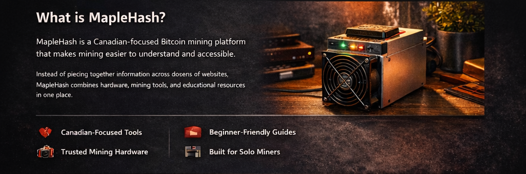 What is MapleHash – Canadian company providing home Bitcoin mining equipment, guides, and tools
