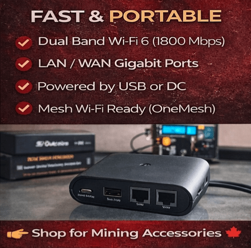 WiFi 6 Travel Router (AX1500) – Secure High - Speed Network for Bitcoin Mining Setups (Canada) - Maplehash Canada